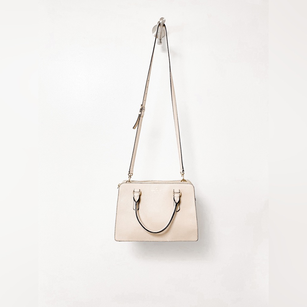 Kate Spade Mulberry Street Lise Fall Minimalist‎ Chic Satchel Beige Handbag